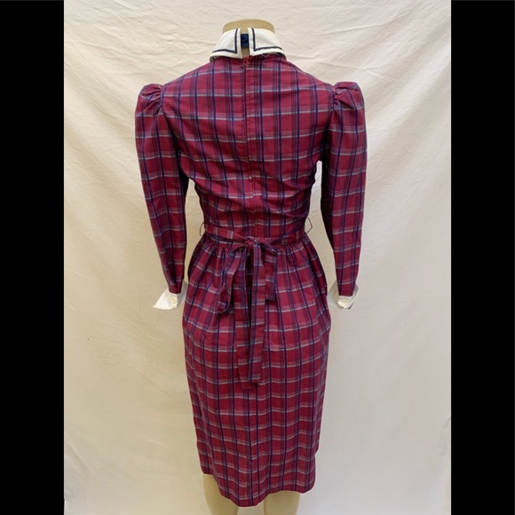 VTG ACT I Size 3-4 Plaid 3/4 Sleeve Collared Dress - Picture 6 of 13